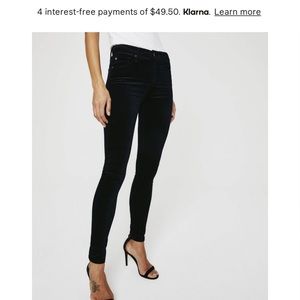 AG Black Velvet Skinny Jeans